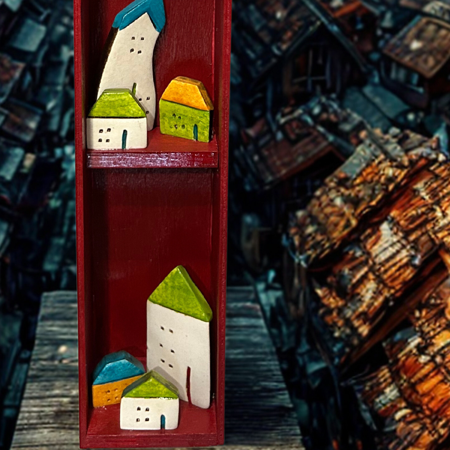 Διακοσμητική Σύνθεση με Κεραμικά Σπίτια