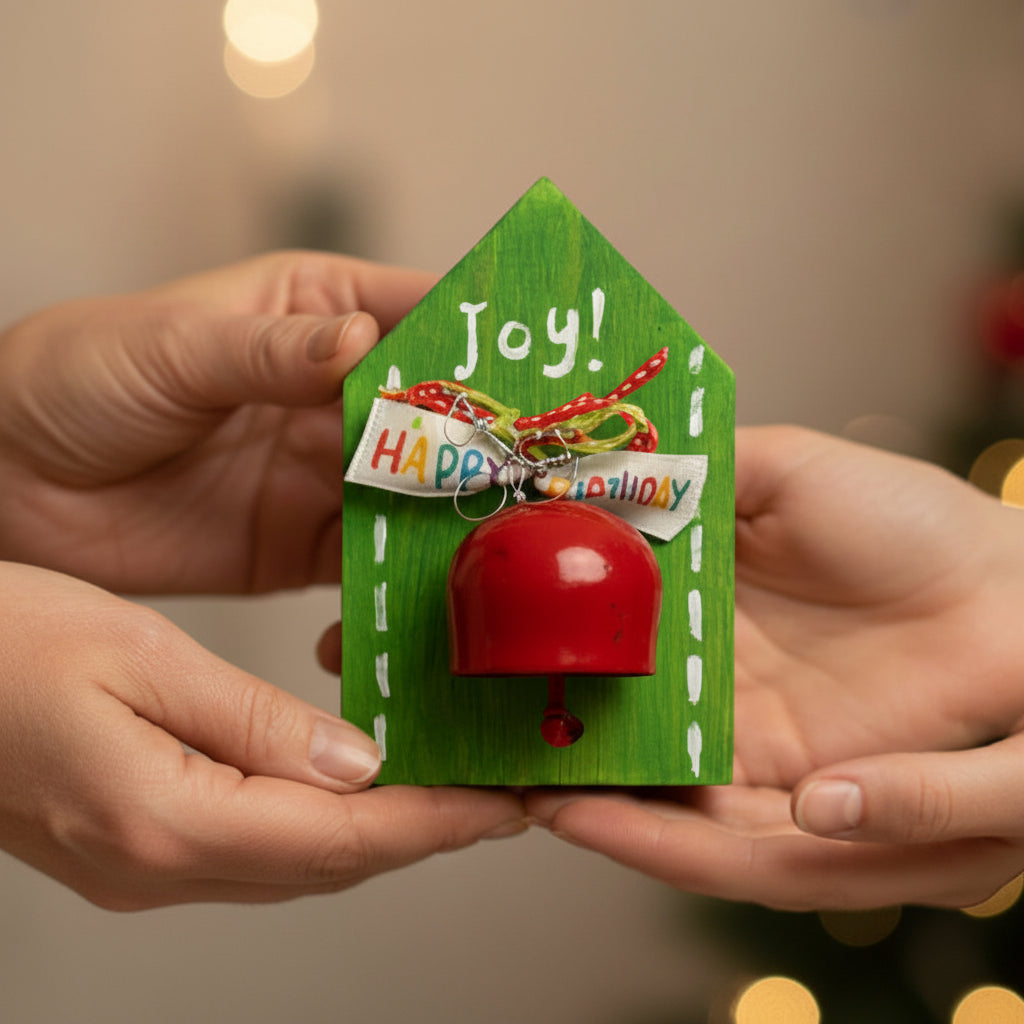 Ξύλινο Διακοσμητικό Με Καμπανάκι“Joy”