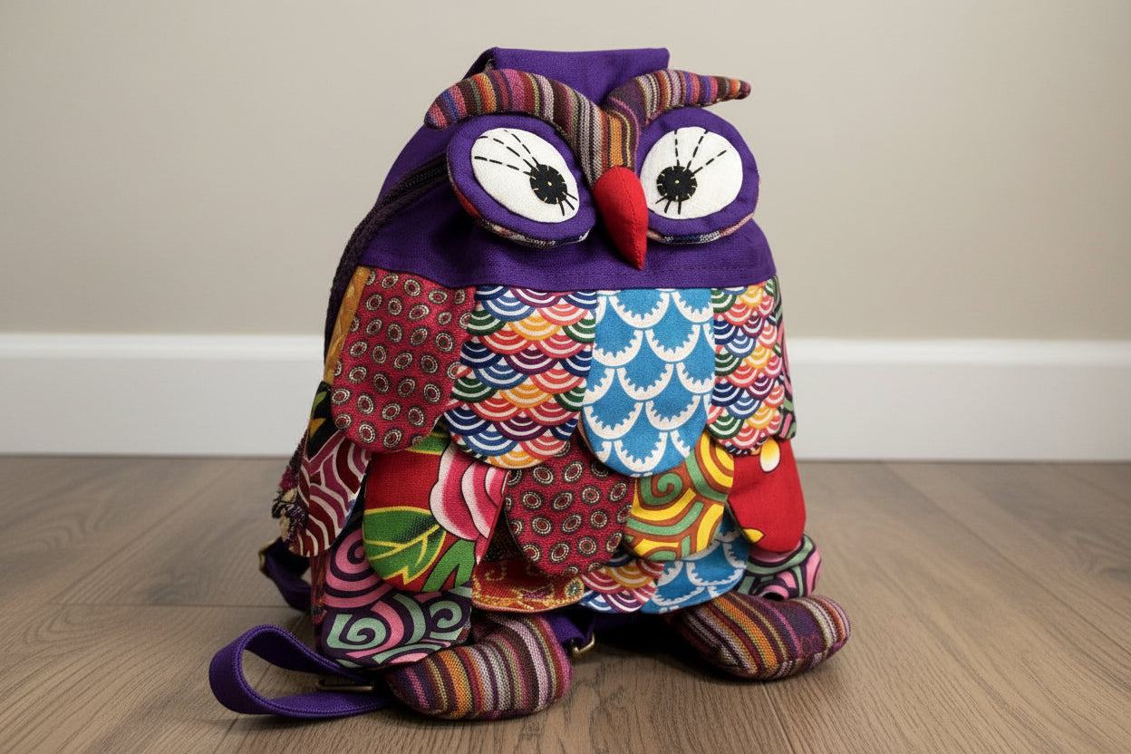 Μωβ Σακίδιο Backpack “Κουκουβάγια”