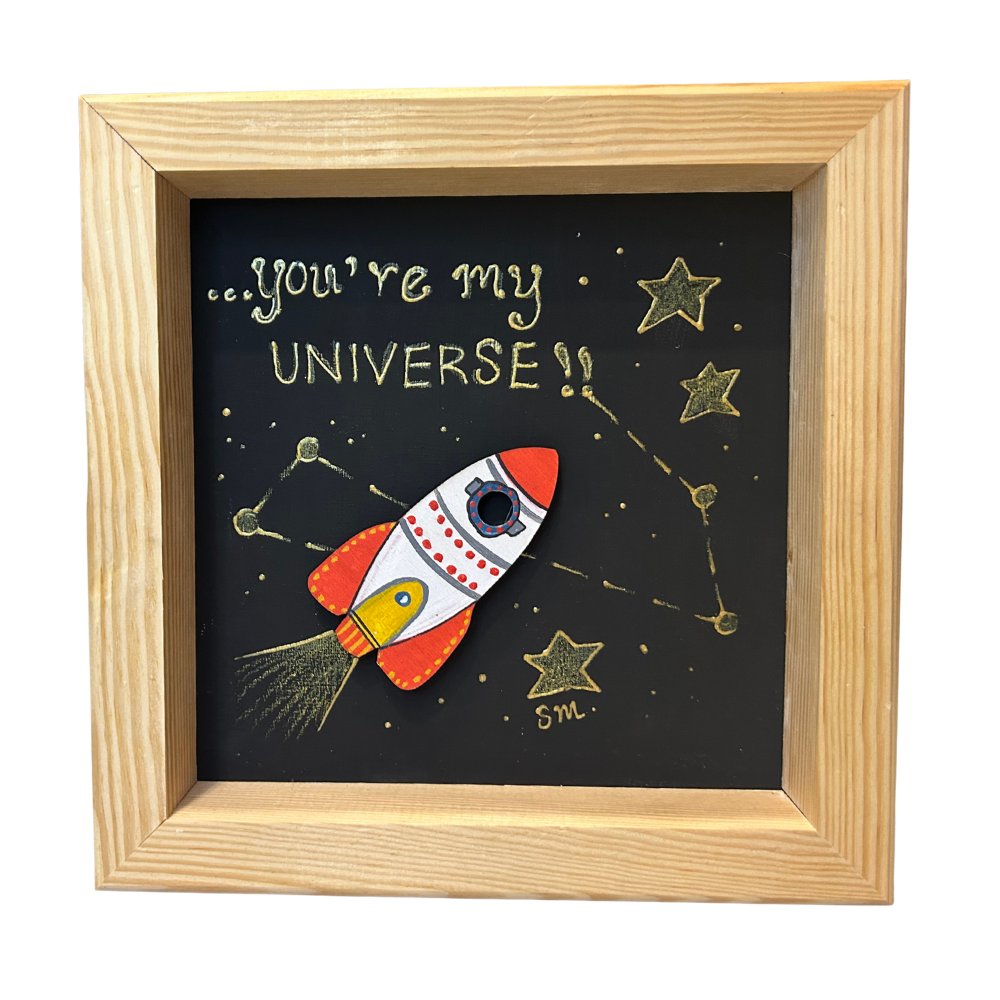 Ξύλινο Κάδρο ''You are my universe...''