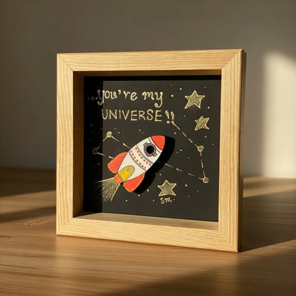 Ξύλινο Κάδρο ''You are my universe...''