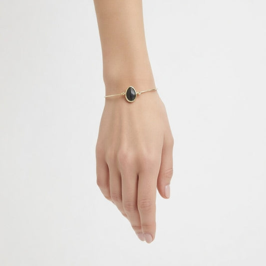 Λεπτή Χειροπέδα με Ανθρακί κρυσταλλάκι